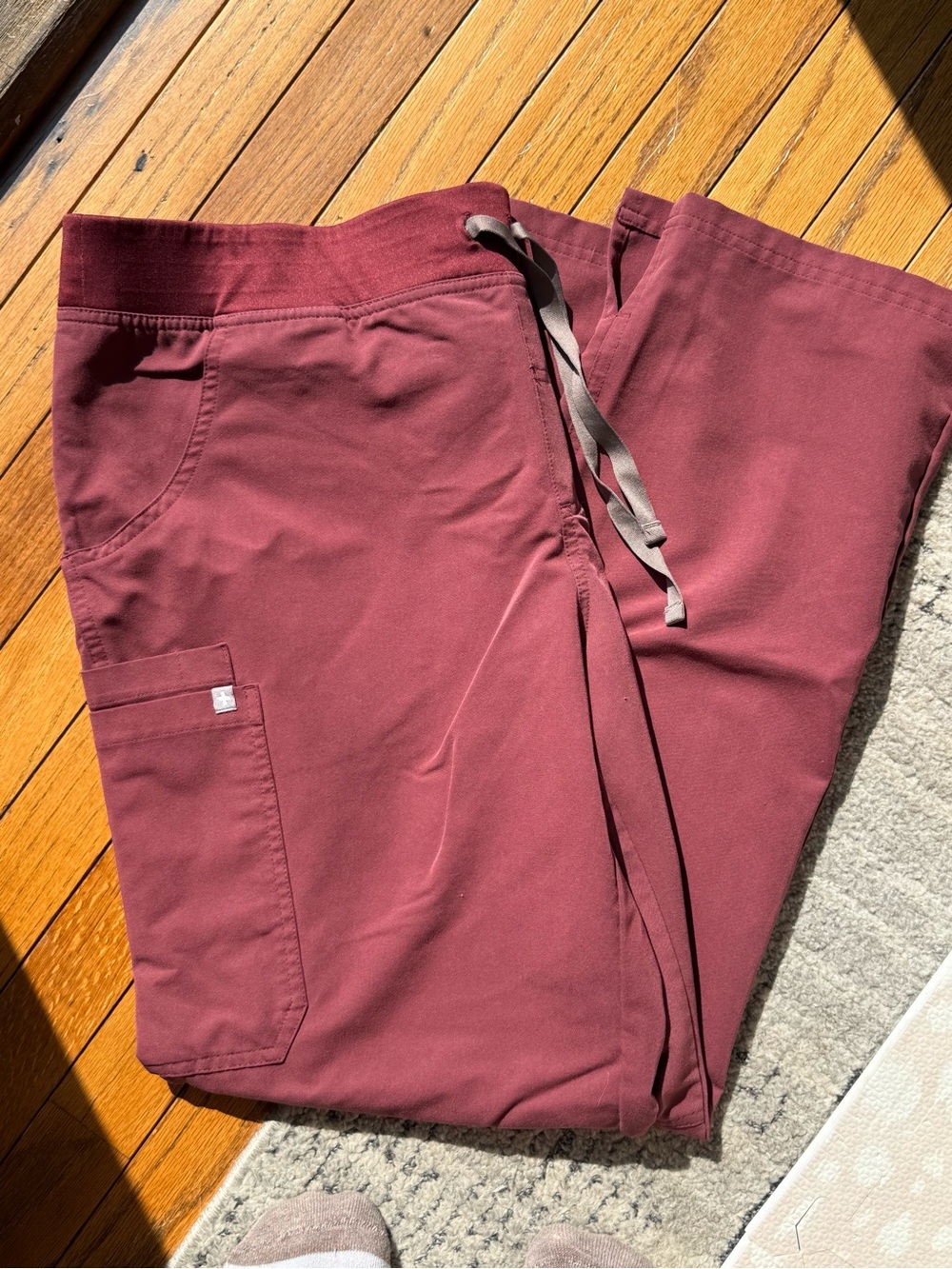 Figs Women's Burgundy Drawstring Scrub Joggers